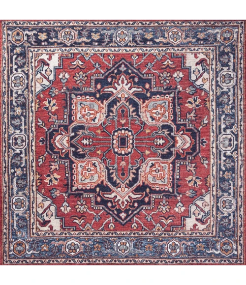 Jonathan Y WASHABLE Blue WSH105B 7ft.-10in. Square Rug