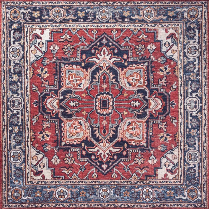 Jonathan Y WASHABLE Blue WSH105B 7ft.-10in. Square Rug