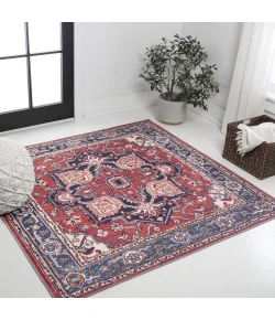 Jonathan Y WASHABLE Blue WSH105B 7ft.-10in. Square Rug