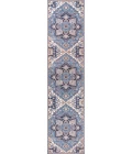 Cirali Ornate Large Medallion Washable Blue/Beige 2 ft. x 8 ft. Runner Rug