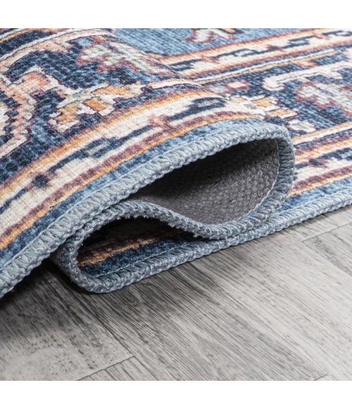 Jonathan Y WASHABLE Blue WSH105B 6ft. Square Rug