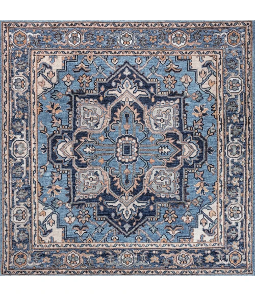 Jonathan Y WASHABLE Blue WSH105B 6ft. Square Rug