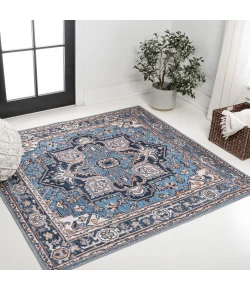 Jonathan Y WASHABLE Blue WSH105B 6ft. Square Rug