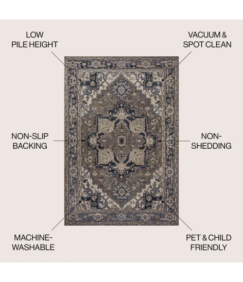 Jonathan Y WASHABLE Green WSH105C 3ft.-11in. X 6ft. Rect. Rug