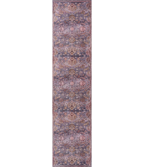 Victoria Ornate Persian All-Over Washable Brown/Gray 2 ft. x 8 ft. Runner Rug