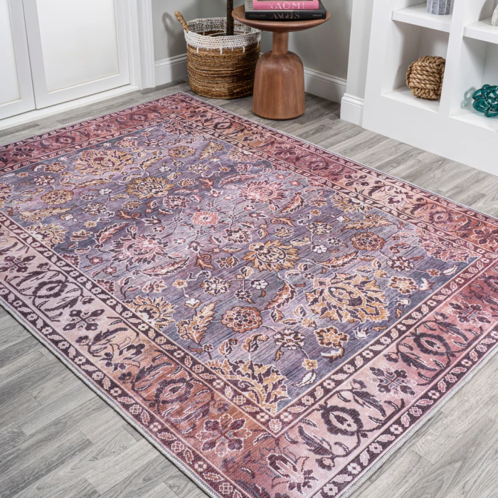 Victoria Ornate Persian All-Over Washable Brown/Gray 3 ft. x 5 ft. Area Rug