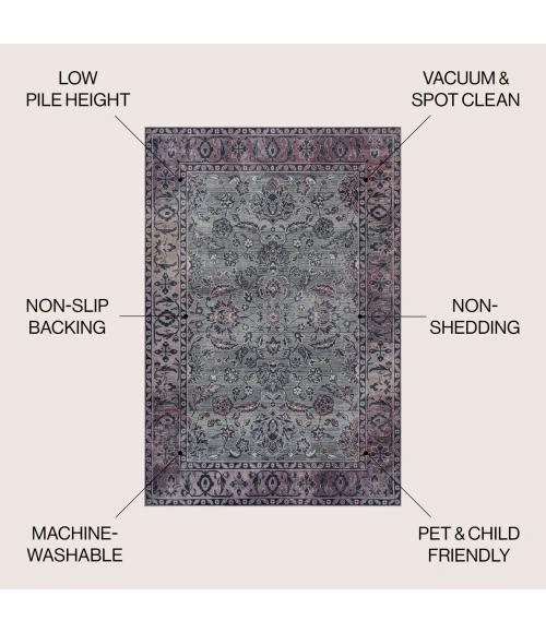 Jonathan Y WASHABLE Gray WSH106B 3ft.-11in. X 6ft. Rect. Rug