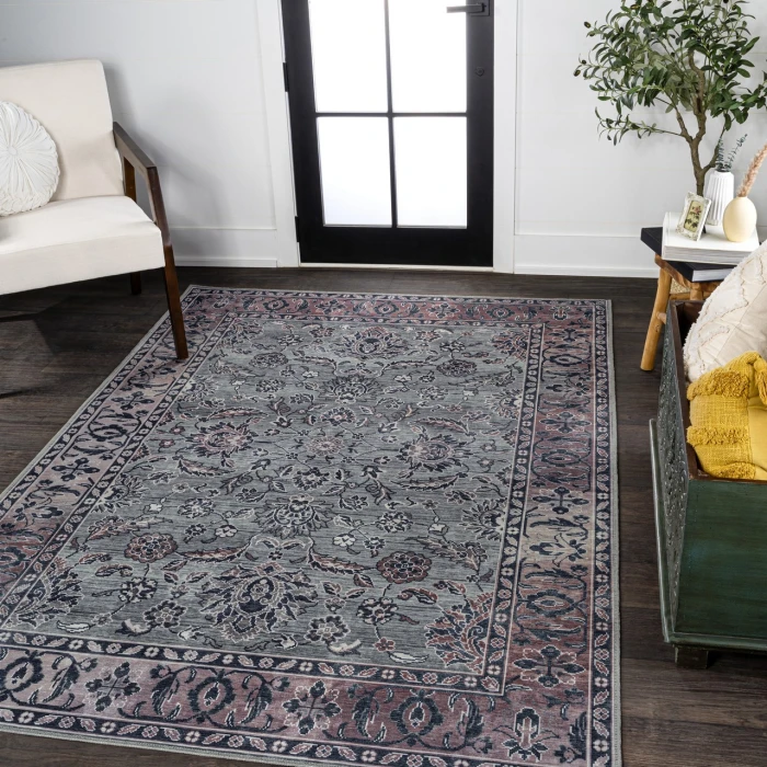 Jonathan Y WASHABLE Gray WSH106B 5ft.3in. X 7ft.7in. Rect. Rug