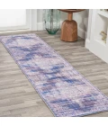 Regis Bohemian Medallion Washable Blue 2 ft. x 8 ft. Runner Rug