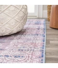 Regis Bohemian Medallion Washable Blue 4 ft. x 6 ft. Area Rug