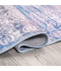Regis Bohemian Medallion Washable Blue 2 ft. x 8 ft. Runner Rug