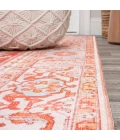 Asa Ornate Medallion Washable Orange/Cream 4 ft. x 6 ft. Area Rug