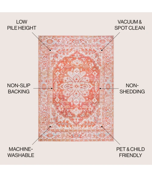 Jonathan Y WASHABLE Orange WSH109A 9ft. X 12ft. Rect. Rug