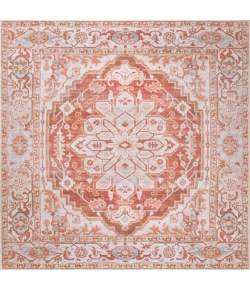 Jonathan Y WASHABLE Orange WSH109A 7ft.-10in. Square Rug