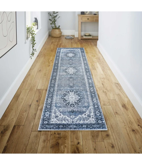 Jonathan Y WASHABLE Blue WSH108B 2ft. X 8ft. Rect. Rug