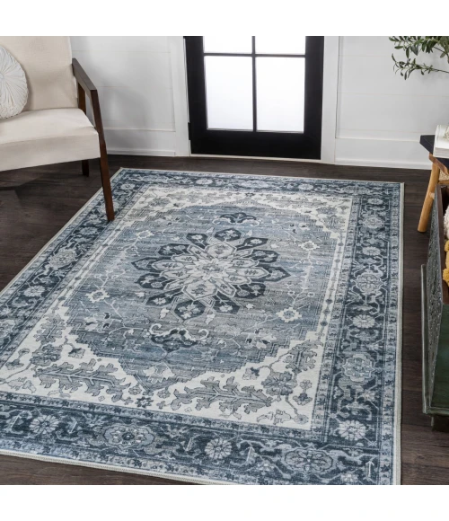 Jonathan Y WASHABLE Blue WSH108B 2ft.-11in. X 5ft. Rect. Rug