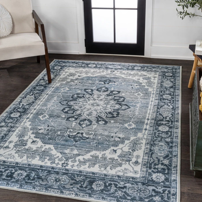 Jonathan Y WASHABLE Blue WSH108B 2ft.-11in. X 5ft. Rect. Rug
