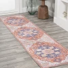 Jonathany Wsh109A WSH109A Orange/Cream Area Rug 2 ft. X 8 ft. Rectangle