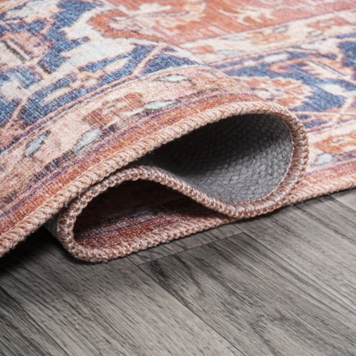 Jonathan Y WASHABLE Orange WSH109A 5ft.3in. Round Rug