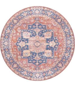 Jonathan Y WASHABLE Orange WSH109A 7ft.-10in. Round Rug