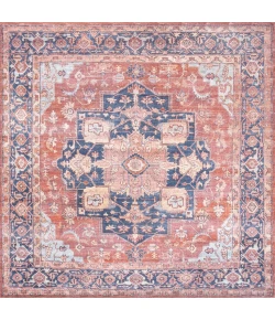 Jonathan Y WASHABLE Blue WSH109B 7ft.-10in. Square Rug