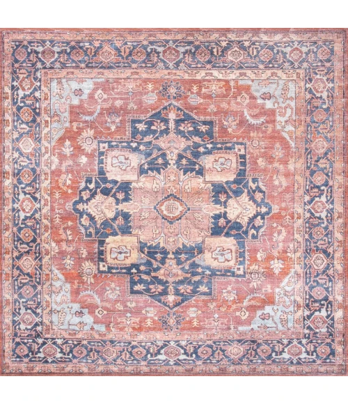 Jonathan Y WASHABLE Blue WSH109B 7ft.-10in. Square Rug
