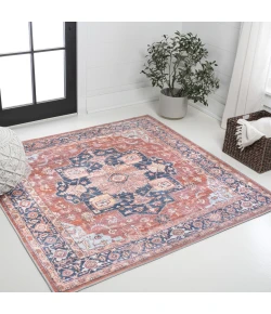 Jonathan Y WASHABLE Blue WSH109B 7ft.-10in. Square Rug