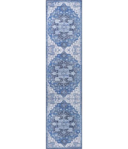 Jonathan Y WASHABLE Blue WSH109B 2ft. X 10ft. Rect. Rug