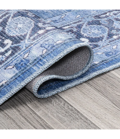 Jonathan Y WASHABLE Blue WSH109B 7ft.-10in. Round Rug