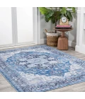 Maris Ornate Medallion Washable Blue/Navy 5 ft. x 8 ft. Area Rug