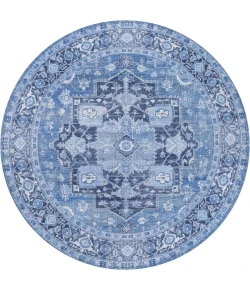 Jonathan Y WASHABLE Blue WSH109B 7ft.-10in. Round Rug