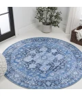 Jonathan Y WASHABLE Blue WSH109B 7ft.-10in. Round Rug