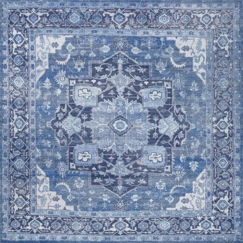 Jonathan Y WASHABLE Gray MDP100A 7ft.-10in. Square Rug
