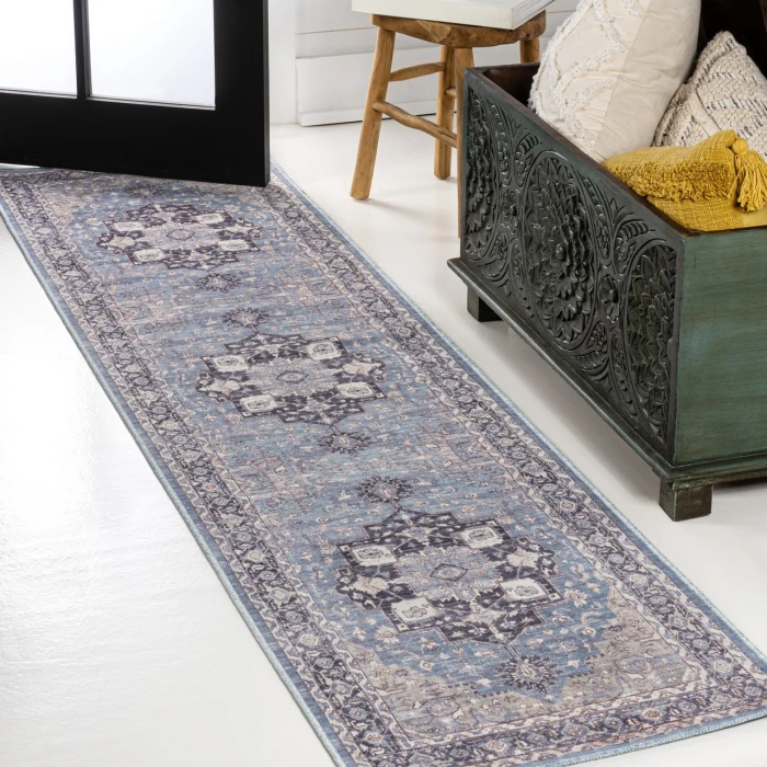 Jonathan Y WASHABLE Blue WSH109C 2ft. X 8ft. Rect. Rug