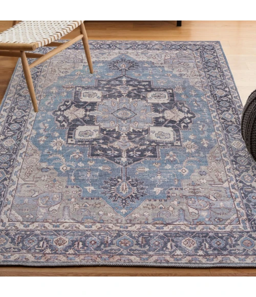Jonathan Y WASHABLE Blue WSH109C 3ft.-11in. X 6ft. Rect. Rug
