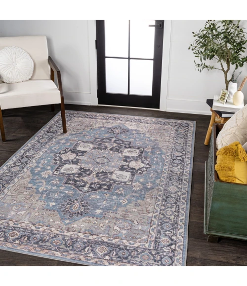 Jonathan Y WASHABLE Blue WSH109C 3ft.-11in. X 6ft. Rect. Rug