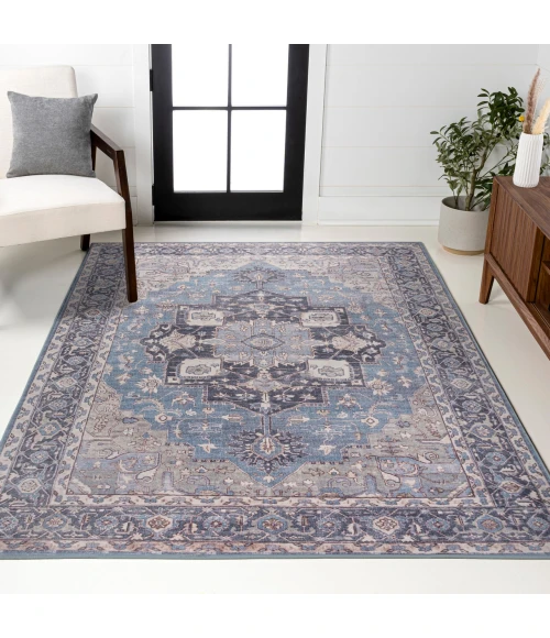 Jonathan Y WASHABLE Blue WSH109C 3ft.-11in. X 6ft. Rect. Rug