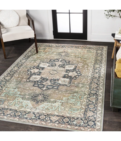 Jonathan Y WASHABLE Green WSH109E 3ft.-11in. X 6ft. Rect. Rug