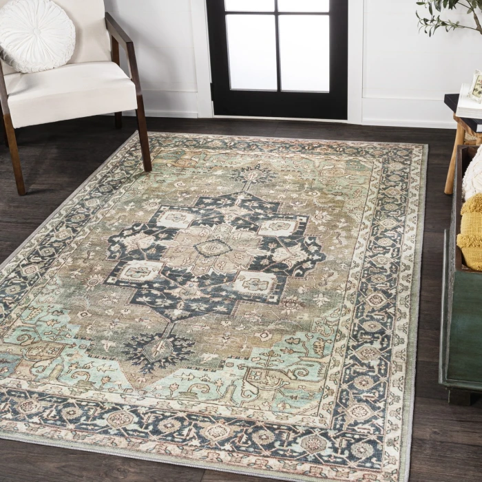 Jonathan Y WASHABLE Green WSH109E 2ft.-11in. X 5ft. Rect. Rug