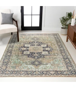 Jonathan Y WASHABLE Green WSH109E 5ft.3in. X 7ft.7in. Rect. Rug