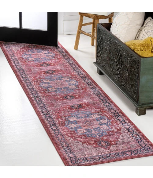 Jonathan Y WASHABLE Red WSH109F 2ft. X 8ft. Rect. Rug