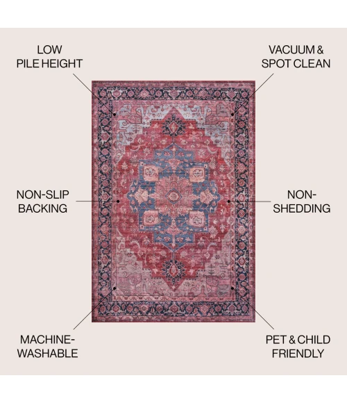 Jonathan Y WASHABLE Red WSH109F 2ft.-11in. X 5ft. Rect. Rug