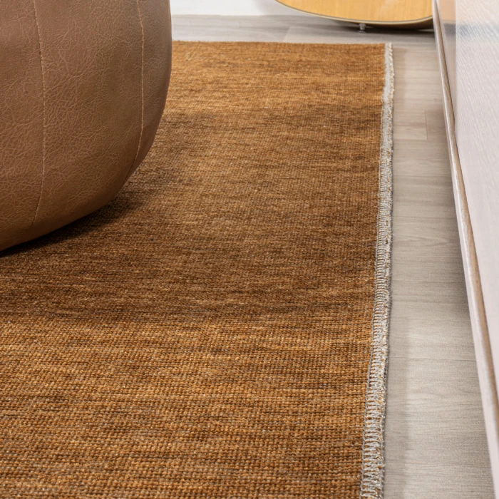 Chayton Minimalist Geometric Machine-Washable Terracotta/Cream 5 ft. x 8 ft. Area Rug