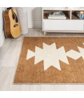 Chayton Minimalist Geometric Machine-Washable Terracotta/Cream 8 ft. x 10 ft. Area Rug