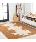 Chayton Minimalist Geometric Machine-Washable Terracotta/Cream 8 ft. x 10 ft. Area Rug