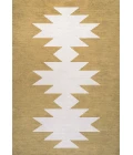 Chayton Minimalist Geometric Machine-Washable Moss/Cream 3 ft. x 5 ft. Area Rug