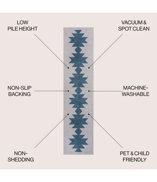 Jonathan Y WASHABLE Gray WSH110D 2ft. X 8ft. Rect. Rug