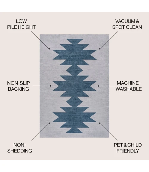 Jonathan Y WASHABLE Gray WSH110D 7ft.-10in. X 10ft. Rect. Rug