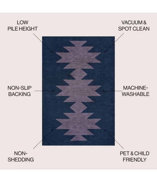 Jonathan Y WASHABLE Blue WSH110F 2ft.-11in. X 5ft. Rect. Rug