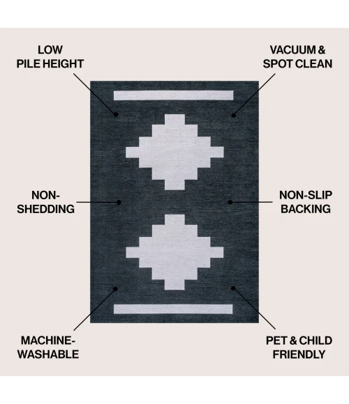 Jonathan Y WASHABLE Blue WSH100A 8ft.-10in. X 12ft. Rect. Rug